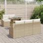 Preview: 6-teiliges Garten Sofa Set mit Kissen Beige Poly Rattan