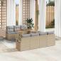Preview: ARDEBO.de - 8-teiliges Garten-Sofaset mit Kissen Beige Poly Rattan