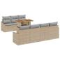 Preview: 8-teiliges Garten Sofa Set mit Kissen Beige Poly Rattan
