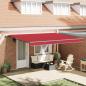 Preview: ARDEBO.de - Automatische Einziehbare Markise mit LED Rot 450x350 cm