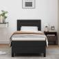 Preview: Boxspringbett mit Matratze ? Schwarzes Einzelbett aus Kunstleder