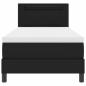 Preview: Boxspringbett mit Matratze ? Schwarzes Einzelbett aus Kunstleder