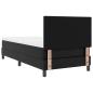 Preview: Boxspringbett mit Matratze ? Schwarzes Einzelbett aus Kunstleder