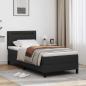 Preview: ARDEBO.de - Boxspringbett mit Matratze Schwarz 90x200 cm Kunstleder