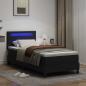 Preview: Boxspringbett mit Matratze Schwarz 100x200 cm Kunstleder