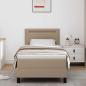 Preview: ARDEBO.de - Boxspringbett mit Matratze Cappuccino 100x200 cm Kunstleder