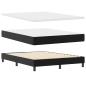 Preview: Boxspringbett mit schwarzer Matratze 140x190 cm Kunstleder