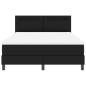 Preview: Boxspringbett mit schwarzer Matratze 140x190 cm Kunstleder