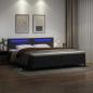 Preview: Boxspringbett mit Matratze Schwarz 200x200 cm Kunstleder