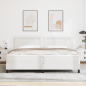 Preview: Boxspringbett mit Matratze Weiß 200x200 cm Kunstleder
