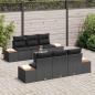 Preview: 7-teiliges Garten-Sofa-Set mit Kissen Schwarz Poly-Rattan Akazie