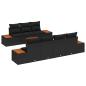 Preview: ARDEBO.de - 8-teiliges Garten Sofa Set mit Kissen Schwarz Poly Rattan Akazie