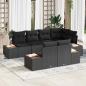 Preview: ARDEBO.de - 7-teiliges Garten-Sofa-Set mit Kissen Schwarz Poly-Rattan Akazie