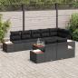 Preview: 9-teiliges Garten-Sofa-Set mit Kissen Schwarz Poly-Rattan Akazie