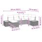 Preview: 6-teiliges Garten Sofa Set mit Kissen Schwarz Poly Rattan Akazie