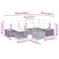 Preview: 7-teiliges Garten Sofa Set mit Kissen Schwarz Poly Rattan Akazie