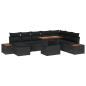 Preview: ARDEBO.de - Gartensofa-set 9 stk. Schwarz und Braun