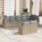Preview: ARDEBO.de - 8-teiliges Garten-Sofa-Set mit Kissen Beige Poly Rattan