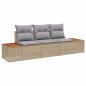 Preview: 3-teilige Garten-Sofa-Set mit Kissen Beige Poly Rattan Akazie