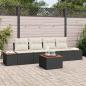 Preview: ARDEBO.de - 5-teiliges Garten Sofa Set mit Kissen Schwarz Poly Rattan Akazie