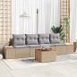 Preview: ARDEBO.de - 5-teiliges Garten-Sofa-Set mit Kissen Beige Poly Rattan Akazie