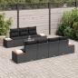 Preview: 8-teiliges Garten Sofa Set mit Kissen Schwarz Poly Rattan Akazie
