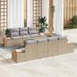 Preview: ARDEBO.de - 8-teiliges Garten-Sofa-Set mit Kissen Beige Poly Rattan Akazie