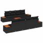 Preview: ARDEBO.de - 9-teiliges Gartensofa Set mit Kissen Schwarz Poly Rattan Akazie