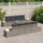 Preview: 9-teiliges Garten Sofa Set mit Kissen Grau Poly Rattan Akazie