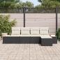 Preview: ARDEBO.de - 5-teiliges Garten Sofaset mit Kissen Schwarz Poly-Rattan Akazie