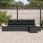 Preview: Gartensofa-set 6 stk. 5-Sitzer Schwarz