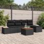 Preview: ARDEBO.de - Gartensofa-set 6 stk. 5-Sitzer Schwarz
