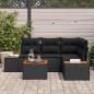 Preview: Gartensofa-set 4 stk. 4-Sitzanzahl Schwarz Polyrattan