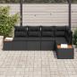 Preview: Garten-Sofa-Set 5 Stk. 5-Sitzanzahl Schwarz Poly Rattan