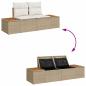 Preview: 6-teiliges Garten-Sofa mit Kissen Beige Poly Rattan Akazie