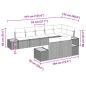 Preview: 8-teiliges Garten Sofa Set mit Kissen Schwarz Poly Rattan Akazie