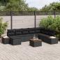 Preview: ARDEBO.de - Gartensofa-set 9 stk. 8-Sitzanzahl Schwarz Polyrattan