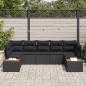 Preview: Gartensofa-set 7 Stk. 7-Sitzanzahl Schwarz Polyrattan
