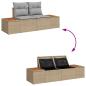 Preview: 7-teilige Garten-Sofa-Gruppe mit Kissen Beige Poly Rattan Akazie