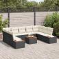 Preview: Gartensofa-set 5 stk. 9-Sitzanzahl Schwarz und Creme Polyrattan