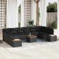 Preview: ARDEBO.de - Gartensofa-set 10 stk. 10-Sitzer Schwarz