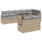 Preview: 9-teiliges Garten Sofa Set mit Kissen Beige Poly Rattan