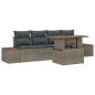 Preview: 5-teiliges Gartensofa Set mit Kissen Grau Poly Rattan