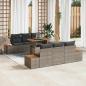 Preview: ARDEBO.de - Garten-Sofa-Set 7 stk. Grau Poly Rattan