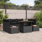 Preview: ARDEBO.de - Garten-Sofa-Set 7 stk. Schwarz Poly Rattan