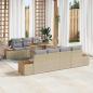 Preview: ARDEBO.de - 8-teiliges Garten Sofa Set mit Kissen Beige Poly Rattan