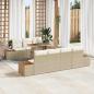 Preview: ARDEBO.de - 8-teilige Garten Sofa Set mit Kissen Beige Poly Rattan