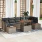 Preview: ARDEBO.de - 8-teiliges Garten-Sofa-Set mit Kissen in Grau, Poly Rattan
