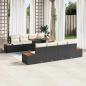 Preview: ARDEBO.de - 9-teiliges Garten Sofa Set mit Kissen Schwarz Poly Rattan