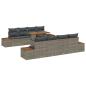 Preview: Garten-Sofa-Set 9 Stk. Grau Poly Rattan